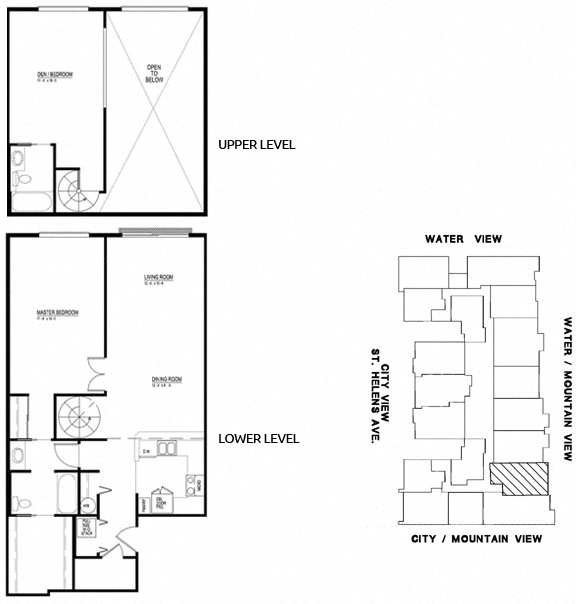 Floor plan for 2 beds, 2 baths, 1285 sqft